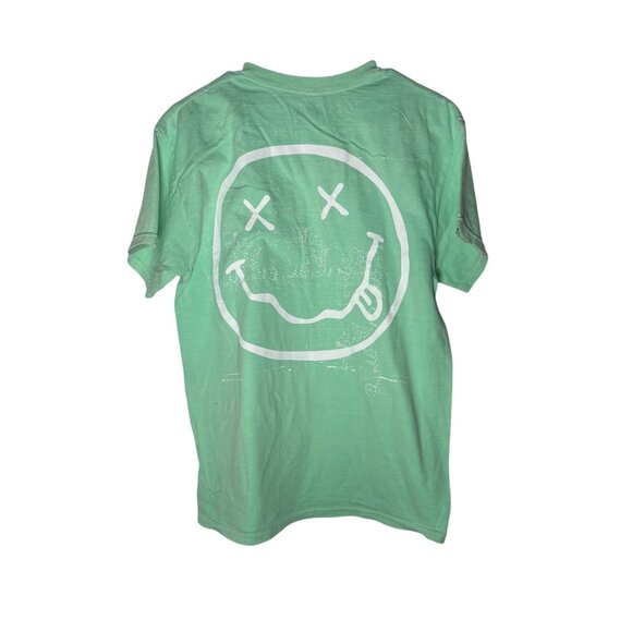 Nirvana Band Tee Grunge Retro Oversized Distressed Green Size M NWOT - Picture 3 of 4